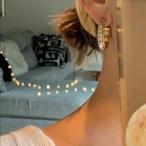 Brighton hoop earrings silver mixed w/ gold